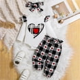 thumbnail image 5 of Duqingm Newborn Baby Girl Clothes Heart Outfit Ruffle Romper Tops Pants Outfit Fall Winter Clothing (White,12-18 Months), 5 of 7