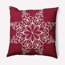 16" x 16" Simply Daisy Snowflake Polyester Indoor/Outdoor Pillow, Red (1 Count)
