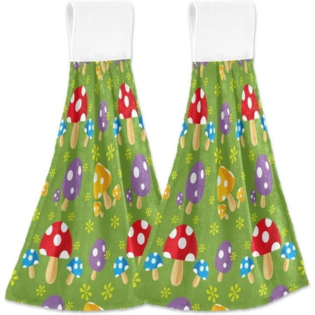 

Coolnut Hanging Hand Towels Mushroom Red Yellow Hand Dry Towels for Kitchen & Bathroom Hanging Towel Set with Hanging Loop Set of 2 12x17 inch