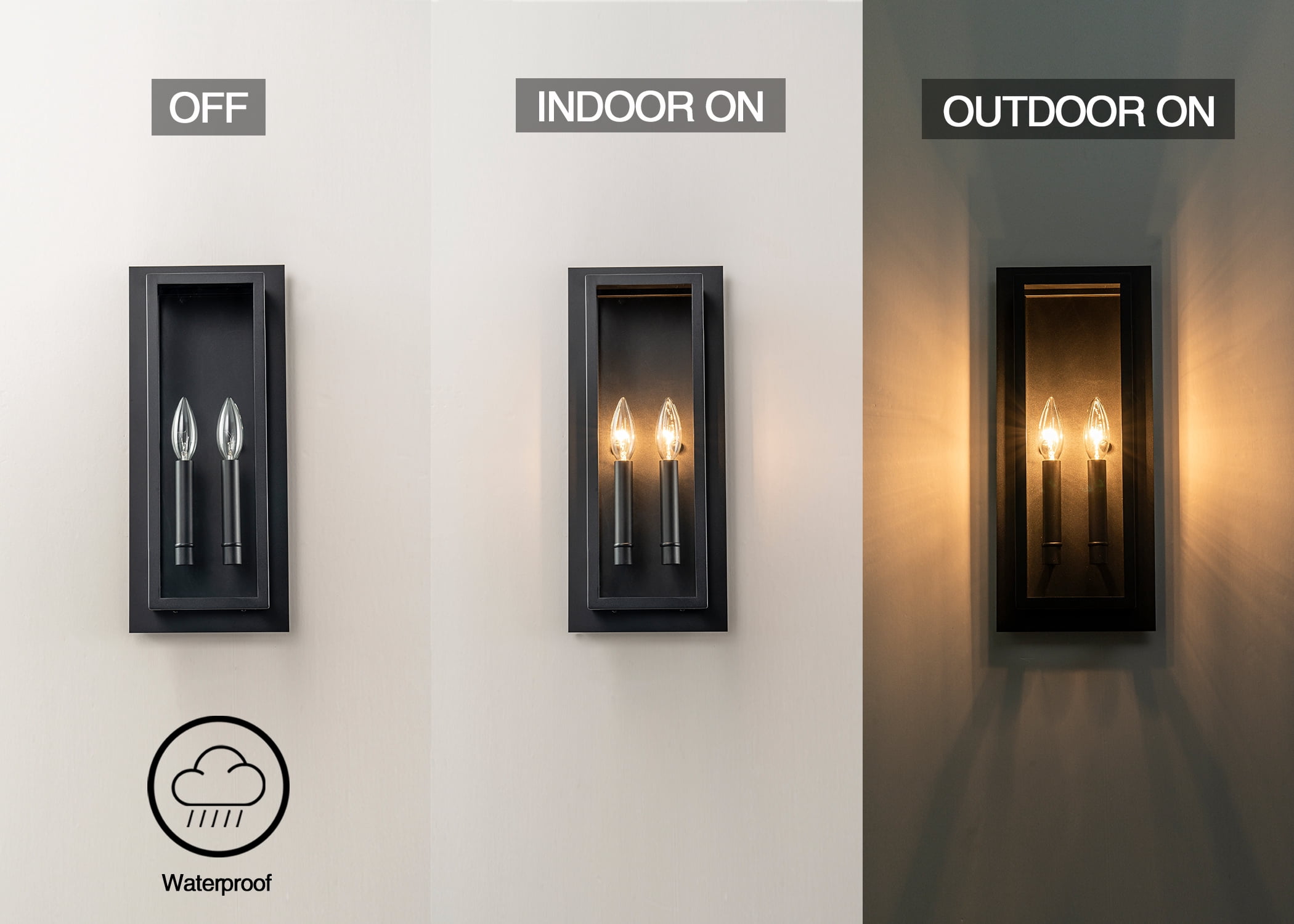 2-Light Modern outdoor wall sconce