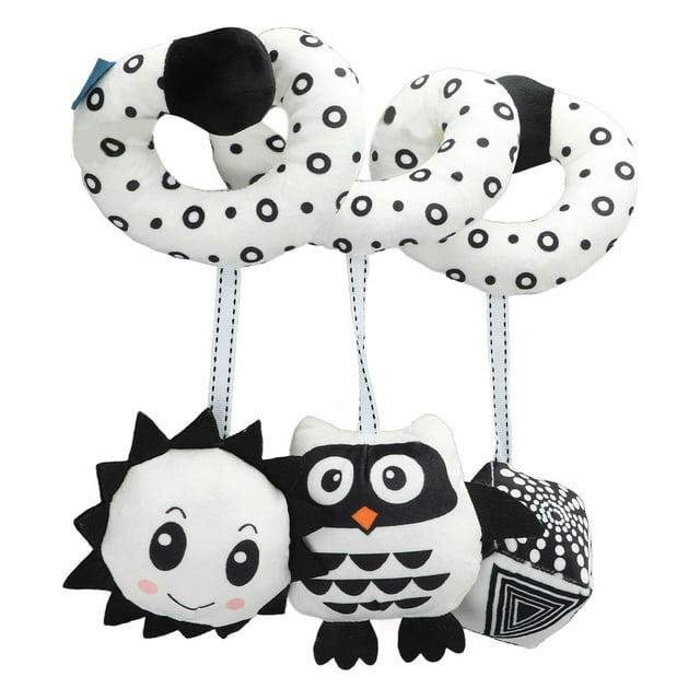 Juguete en espiral NikouMX sonajero blanco y negro para bebé peluche