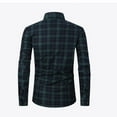 thumbnail image 3 of QHRMKOG Flannel Jacket for Men Loose Fit Full Length Sleeve Button Down Shirt Jacket Warm Jackets Winter Casual Coats Green S, 3 of 5