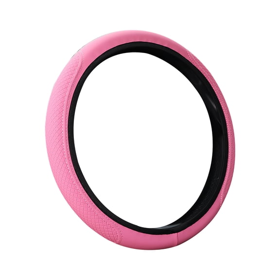 uvwlwu Car Steering Wheel Cover Universal Microfiber PU Leather Elastic 15 Inch Stitching Color Anti Steering Wheel Protector Car Interior Protection Accessories For Men Women Black(I)