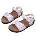 thumbnail image 2 of Kureaily Summer Girls' Large Sized Casual Sandals Made Of Cork With Colorful Prints Comfortable Sandals Suitable For Outdoor Use Beach Shoes./ Size 3,11-11.5 Years(Purple), 2 of 5