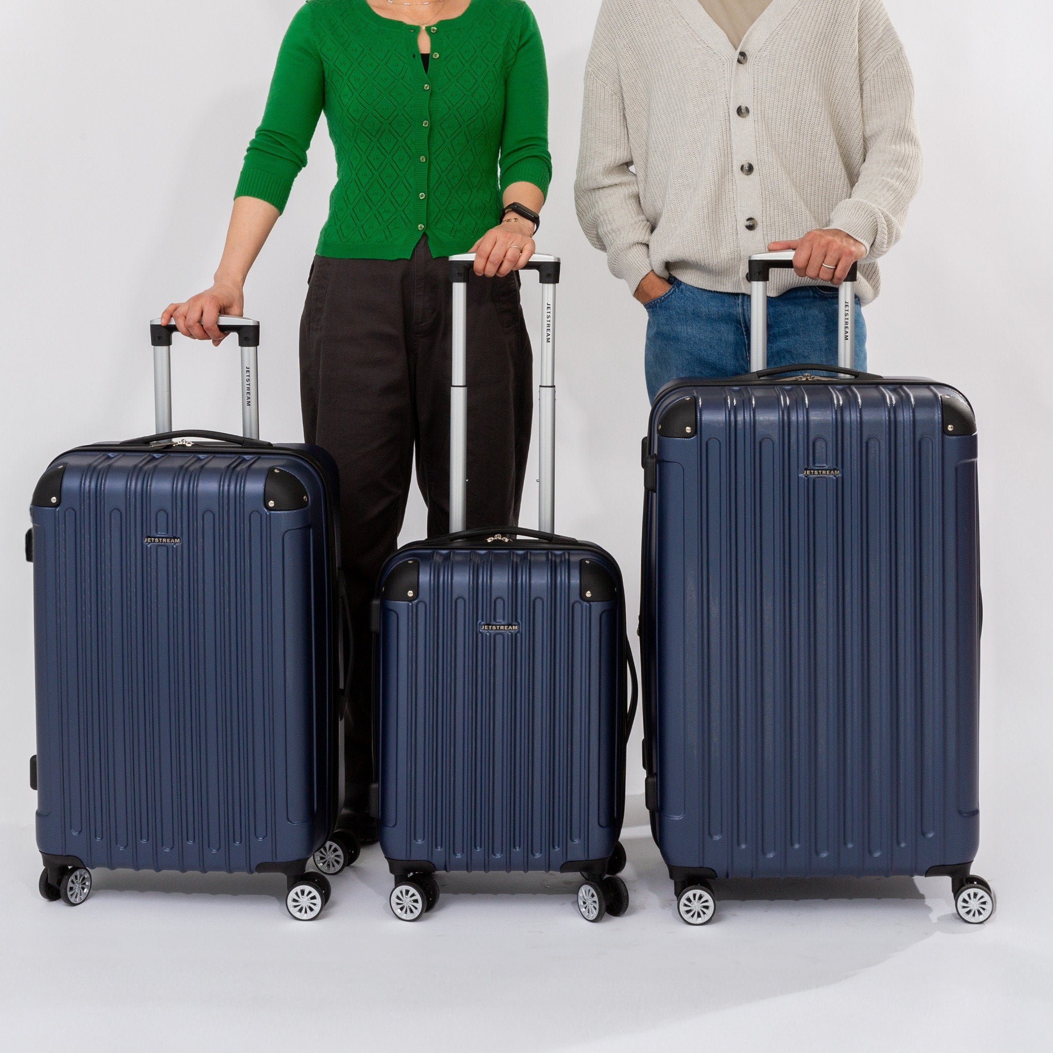 JetStream Aera Hardside Luggage Set, Suitcase Set with Spinner Wheels: Two Large Suitcases and One Carry on Luggage