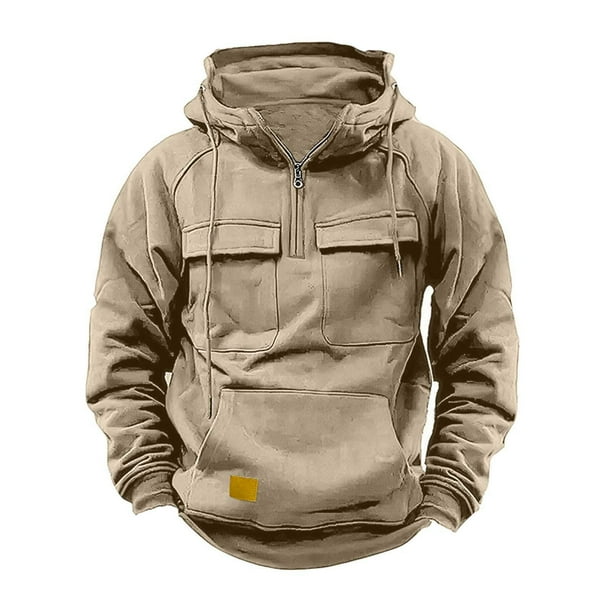 Blusa con capucha de manga larga para hombre, sudadera con cremallera de un cuarto, sudadera con capucha, sudadera con capucha para entrenamiento, gimnasio, deportes, correr, exteriores, chaquetas de