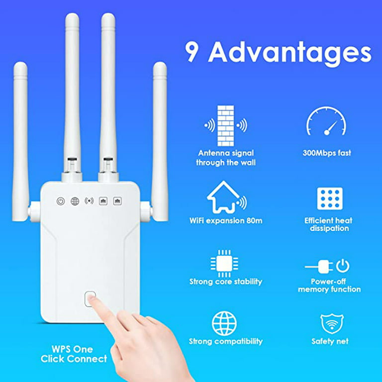 Doosl WiFi Extender, Range Extender Wireless Booster up 1000Mbps & Cover 35 Device Wireless Signal Booster with Ethernet Port Extend Internet WiFi to Home Device - Walmart.com