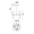 thumbnail image 3 of CWI Lighting Miroir 3 Light Transitional Metal Mini Chandelier in Nickel, 3 of 6