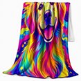thumbnail image 2 of Psychedelic Golden Retriever Pop Art, Playful Pet Portrait Pattern, Warm Flannel Blanket for Living Room and Bedroom, Dog Lovers Just Because Gift, Pet Lover Home Decor, 2 of 9