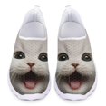 thumbnail image 1 of Zapatos para mujer, lindos zapatos planos sin cordones con estampado 3D de gato negro, zapatos transpirables para mujer para primavera/otoño, zapatos suaves antideslizantes, 1 of 5