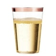 thumbnail image 6 of 100 Rose Gold Plastic Cups 12 Oz Clear Plastic Cups Tumblers Rose Gold Rimmed Cups Fancy Disposable Wedding Cups Elegant Party Cups with Rose Gold Rim, 6 of 6