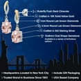 thumbnail image 2 of Gem Stone King 925 Silver and 10K Yellow Gold Peach Nano Morganite and White Lab Grown Diamond Dangle Earrings for Women | 4.70 Cttw | Gemstone October Birthstone | Oval 10X8MM, 2 of 6