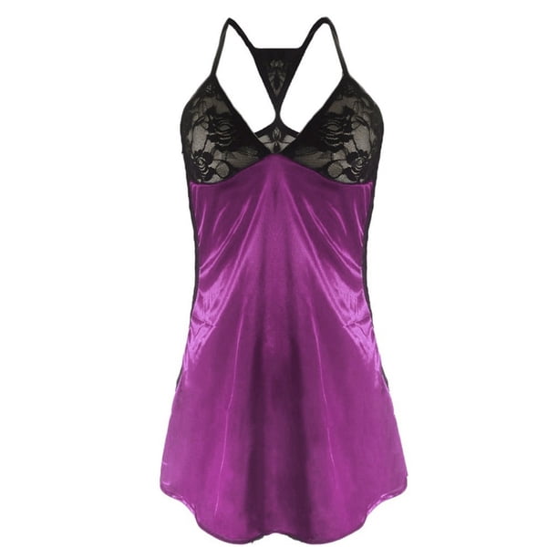 Gibobby Conjuntos de bragas de encaje Lencería de dos piezas para mujer, sexy con encaje floral, escote en V profundo, brasier inalámbrico y tanga exótico(Morado, XG)