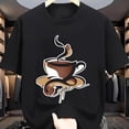 thumbnail image 1 of T-Shirt à Manches Courtes Élégant pour Homme avec Motif Café, Col Rond Décontracté, T-Shirt Graphique pour Adulte, T-Shirt Graphique pour Homme, Manches Courtes Imprimées 2D pour Homme, 1 of 5