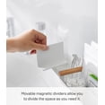 thumbnail image 4 of Yamazaki Home Slim Storage Box, White, Steel + Wood, Handle, Divider, No Assembly, 4 of 7