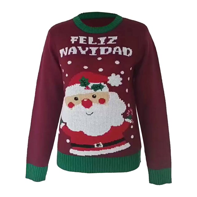 GPOECD Christmas Family Matching Sweaters Santa Design Knit Pullover Cozy Holiday Outfits For Parents And Children Red,XL