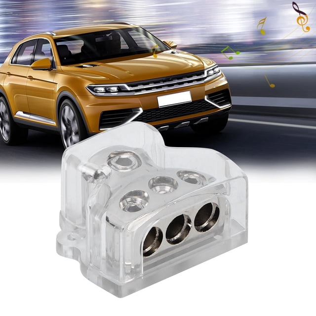 Bloque de distribución de energía de entrada y salida, conexión a tierra de energía niquelada Accesorio de modificación de audio para automóvil Accesorio para automóvil Diseñado meticulosamente