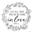 thumbnail image 2 of lettered And lined 26x26 Black Ornate Wood Framed with Double Matting Museum Art Print Titled - Done in Love, 2 of 4
