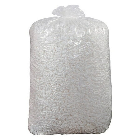 Packing Peanuts, 20 cu. ft. Bag, S-Shaped, White, 45 in Bag Ht