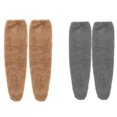 thumbnail image 4 of Honeeladyy 2 Pairs of Over Knee High Fuzzy Socks Plush Slipper Stockings Furry Long Leg Warmers Winter Home Sleeping Socks, 4 of 4