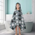 thumbnail image 6 of Rooster and Foliage Grey Pattern Hooded Bath Towel Wrap for Teens Ages 3 To 12, Soft Lightweight Quick Dry Microfiber Bath Beach Pool, 50"x30", 6 of 6