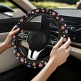 thumbnail image 5 of Yuyamidu Hippie Flower Steering Wheel Covers 15 Inch Winter Steering Wheel Cover Car Accessories Women Warm Steering Wheel Protective Cover for Cars Sedans Auto, 5 of 7