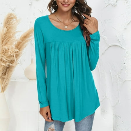 

ERTUTUYI Womens tops Women New Solid Color Corset Fashion Long Sleeve Casual Top Green L