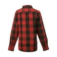 thumbnail image 2 of Burnside B21586726 Women Buffalo Plaid Long Sleeve Shirt, Red & Black - Extra Large, 2 of 2