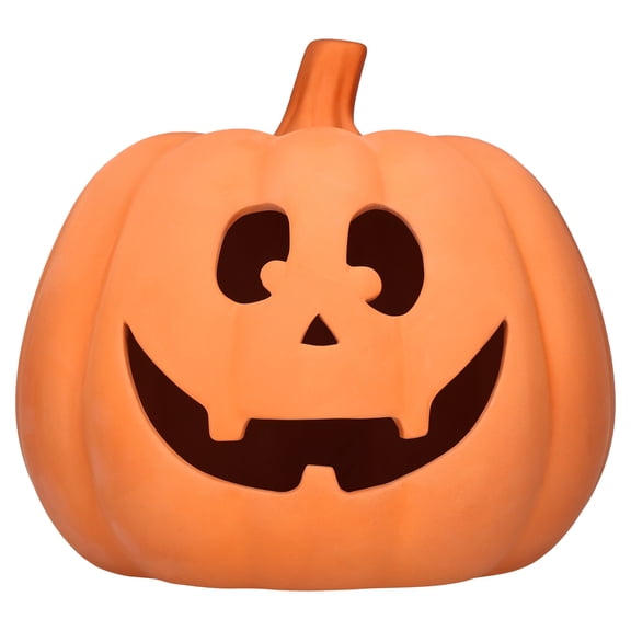 Jack-o'-Lantern Decoration, Terracotta, 9.25", Halloween by Way To Celebrate