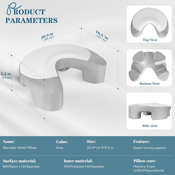 JINXIA Oreiller en Mousse à Mémoire de Forme, Oreiller Cervical pour Les Douleurs aux épaules JINXIA Oreiller en Mousse à Mémoire de Forme, Oreiller Cervical pour Les Douleurs aux épaules