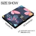 thumbnail image 3 of 9.2x6.7 inch Leather Notebook 100 Sheets, Multi-Pocket Design & Pen Loop Pattern Of Colorful Butterflies Refillable Journal Organizer, 3 of 6