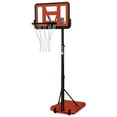 Outdoor Height Adjustable 4.8 to 7.7ft Basketball Hoop 44 Inch