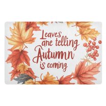 Yayeee Doormat for Indoor Entrance 32" x 20" Non Slippery Floor Rug, Leaves Pattern