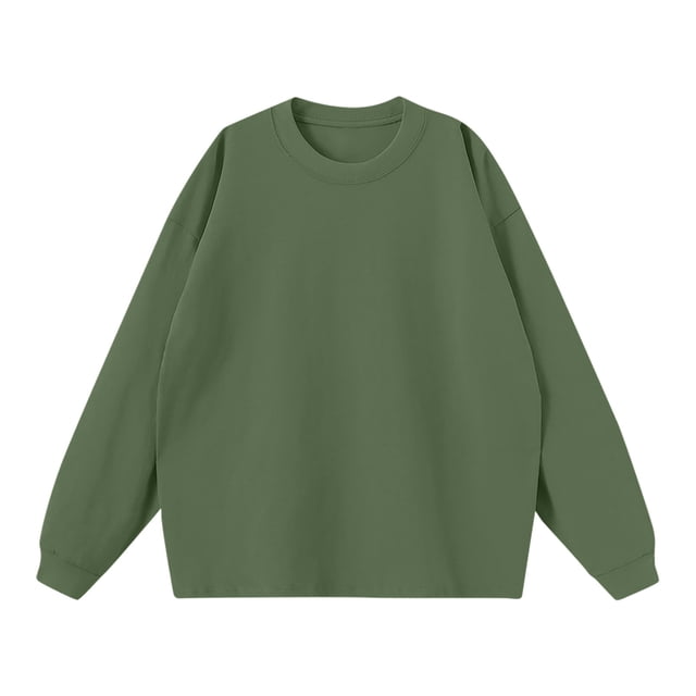 AherBiu Chandails en Molleton à Col Rond pour Hommes Manches Longues Décontracté Ample Pull-Over Couleur Unie Automne Hiver