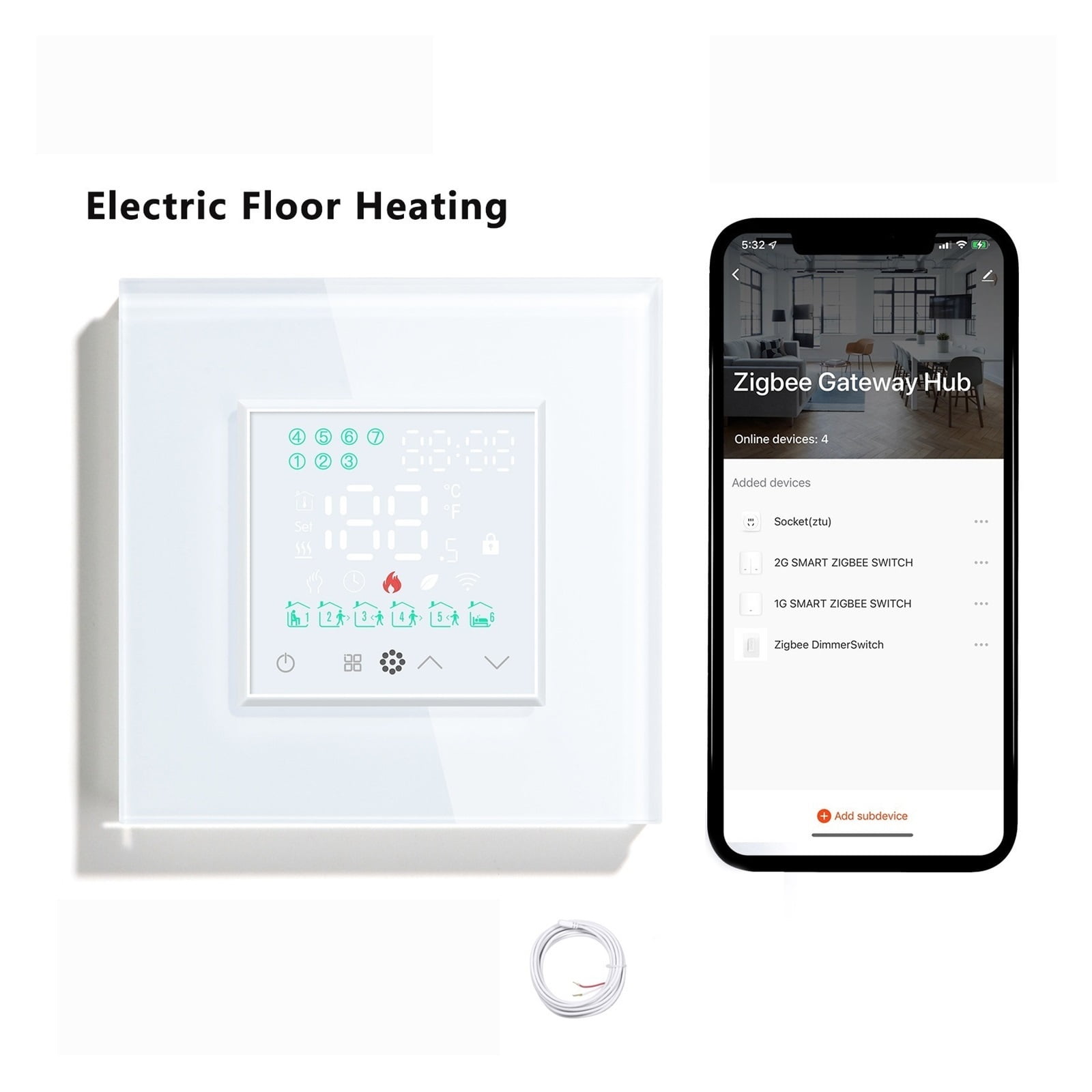 Touch Screen Thermostat For Electric Floor Heating Water Boiler ,Temperature Remote Controller Home ,Temperature calibrating