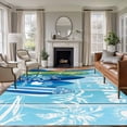 thumbnail image 2 of Area Rug 72×108in, Abstract Surfboard Summer Surfing Palm Tree Floor Carpet Living Room Rug, Blue Wood Grain Non-Slip Welcome Mat Indoor Rugs for Bedroom Dining Room, 2 of 9