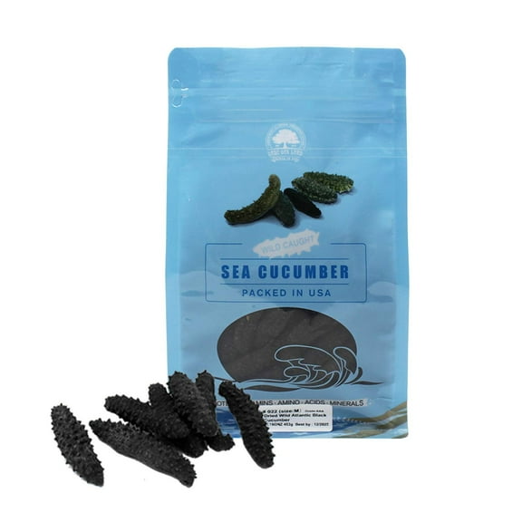 DOL Wild Caught,Sun Dried Atlantic Black Pin Sea Cucumber All Natural Nutritious,Medium 8oz/bag