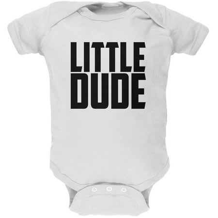 Little Dude Buddy Shirt White Soft Baby One Piece