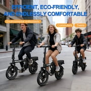 Electric Bike for Adults, 500W Motor, 20 MPH Max Speed Folding Ebike, 14 Electric Bicycles, Max 30 Miles Range (Pedal Assist Mode), Mini E Bikes