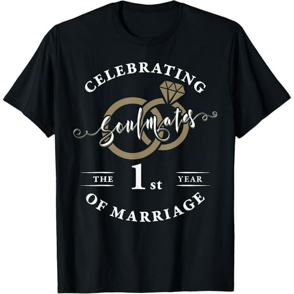 1 Year Wedding Anniversary Couple Husband Wife Matching T-Shirt