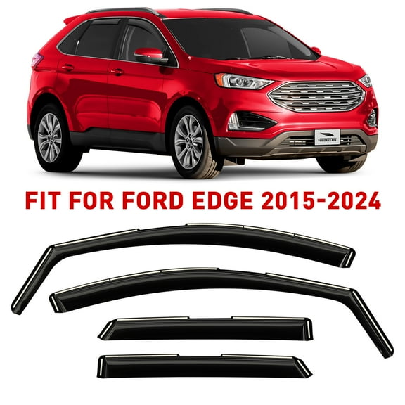 Voron Glass in-Channel Extra Durable Rain Guards for Ford Edge 2015-2024, Window Deflectors, Vent Window Visors, 4 Pieces - 220214