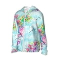 thumbnail image 3 of Goofa Dragonfly Floral Printed Women's UPF 50+ Sun Protection Hoodie Jacket Lightweight Long Sleeve Sun Shirt for Women with Pocket Hiking Outdoor-Medium, 3 of 9