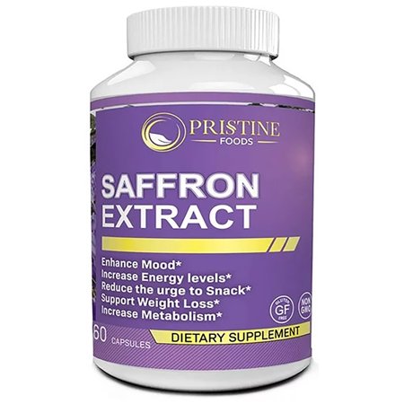 Pristine Foods Saffron Extract Supplement 88.5mg - Natural Appetite Suppression, Healthy Weight Loss Pills - 60 Capsules
