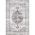 thumbnail image 4 of nuLOOM Medallion SpinClean Bordered Machine Washable Area Rug, 5' x 8',  Dark Grey, 4 of 8