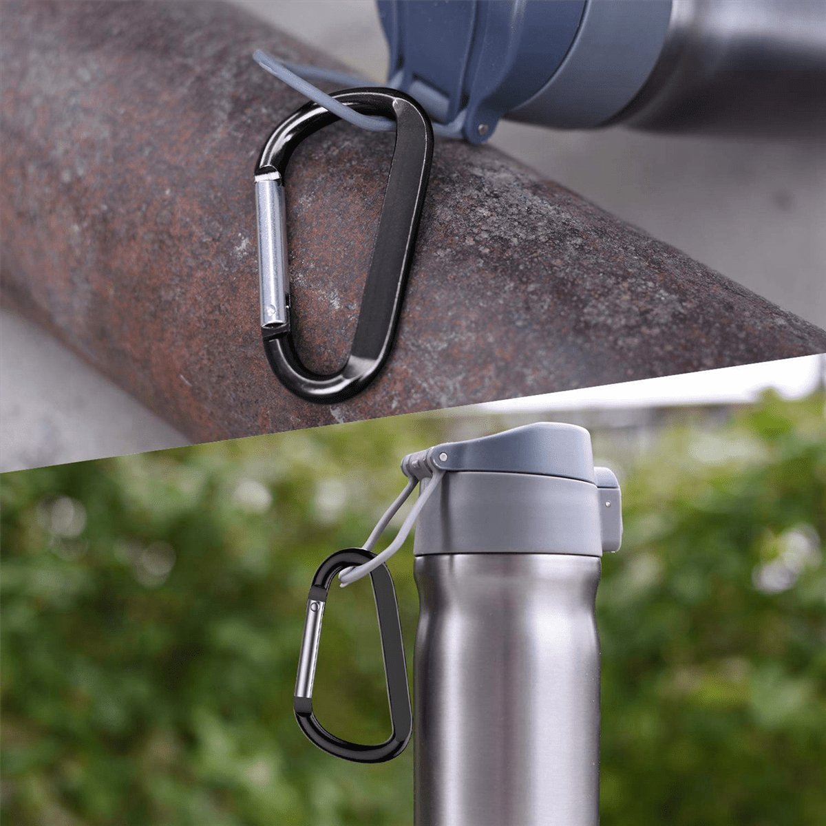 50PCS 3inch/8CM Aluminum Carabiner Clips,Premium D-Ring Caribeaner with Keyring for Home RV Camping Fishing