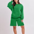 thumbnail image 4 of Puntoco Mujeres Moda Cuello Redondo Blusa Manga Larga Tops Sudadera Medio Pantalones Casual Traje Conjuntos Liquidación Puntoco Puntoco-3588, 4 of 9