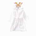 thumbnail image 3 of zuwimk Boys Robe Kids Hooded Fleece Bathrobe Flannel Pajamas Soft Sleepwear Girls Robes Plush Bathrobes(White,7-8 Years), 3 of 9