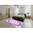 thumbnail image 4 of Ahgly Company Indoor Round Patterned Crimson Purple Area Rugs, 5' Round, 4 of 6