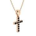 thumbnail image 2 of Dazzlingrock Collection Round Black Diamond Divine Cross of Jesus Pendant for Women with 18 Inch Gold Chain (0.15 ctw, Color Black, Clarity Opaque) in 18K Rose Gold, 2 of 4