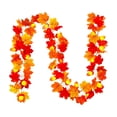 thumbnail image 2 of SPOORYYO Fall Maple Leaf Garland with Pumpkin LED Lights, Artificial Autumn Foliage Hanging Vine, Thanksgiving Halloween Decor for Fireplace Stair Home Wedding Party, Orange, 59", 2 of 6